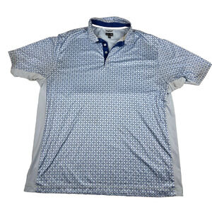 Adidas Golf Polo XL Blue Geo Grid Climacool